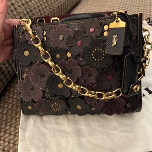 Coach Rogue 25 Tea Rose Applique Bag Handbag w/Dust Bag, Cards, Straps Mint